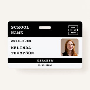 Custom Teacher ID Card School Name Photo Template ID Badge
