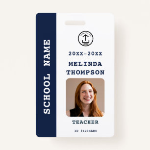 Custom Teacher ID Card School Office Name Photo ID Badge