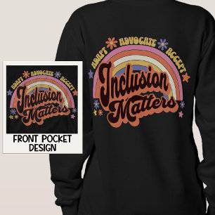Custom Teacher Inclusion Matters Retro Rainbow Sweatshirt