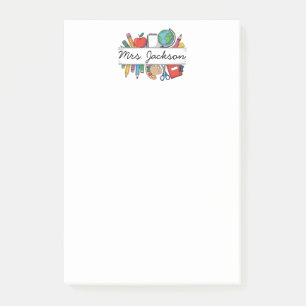 Custom Teacher Name Back to School Post-it Notes