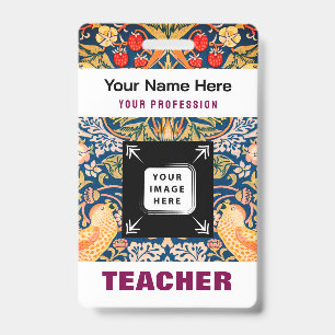 Custom Teacher Name Business Logo Staff Tag Badge ID Badge