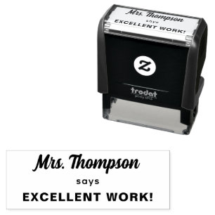 Custom Teacher Name Excellent Work!   Self-inking Stamp
