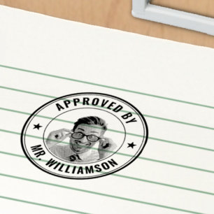 Custom Teacher Name Funny Face Approval Grading Self-inking Stamp