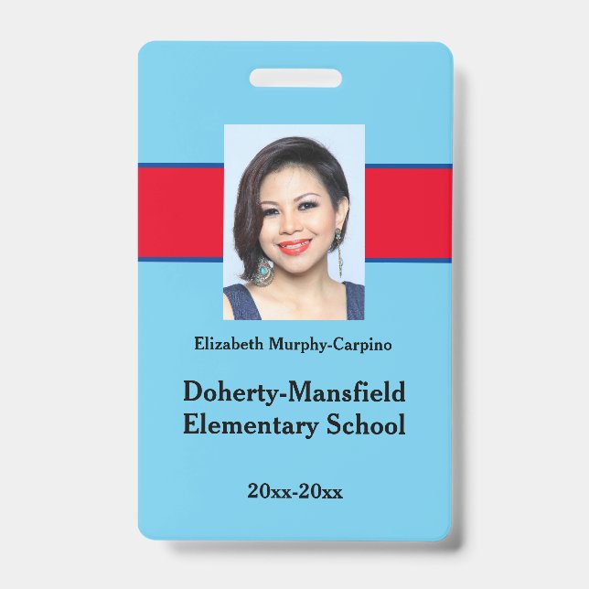 Custom Teacher Photo ID Badge –  School Security (Front)