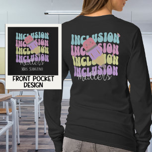 Custom Teacher Retro Pastel Inclusion Matters  T-Shirt