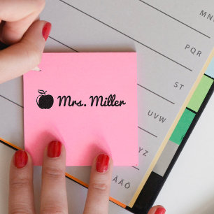 Custom teacher self inking stamp with name + apple