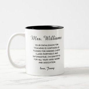 Custom Teacher Thank You End of School Year Gift Two-Tone Coffee Mug