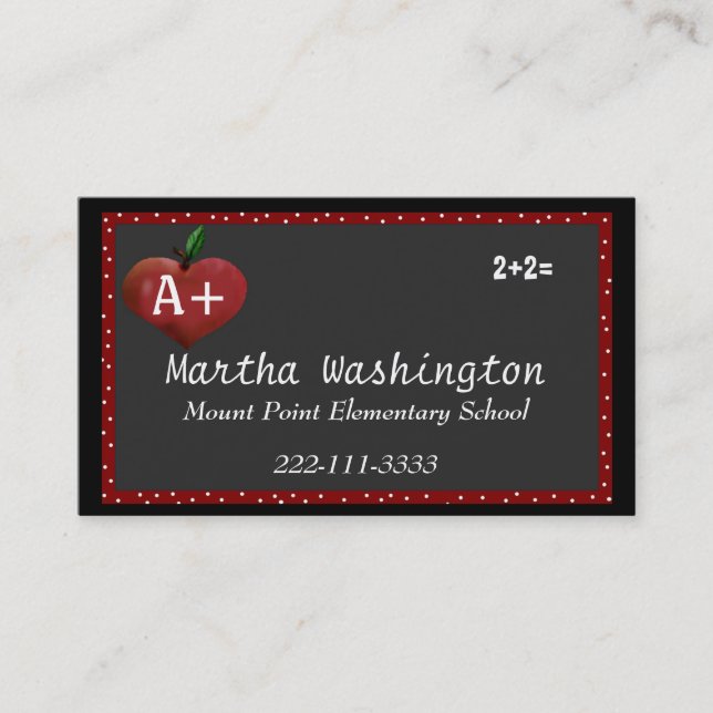 Custom Teachers Business Card (Front)
