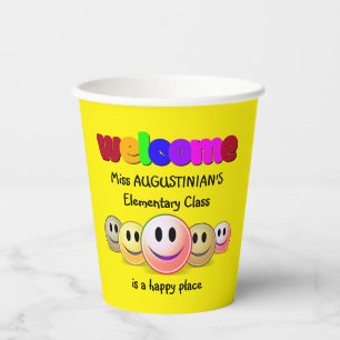Custom Teachers Class Welcome Paper Cups