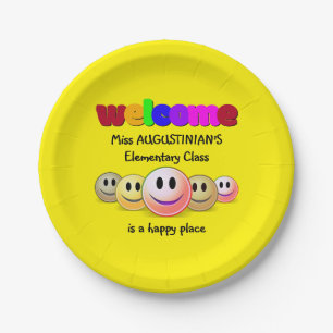 Custom Teachers Class Welcome Paper Plate