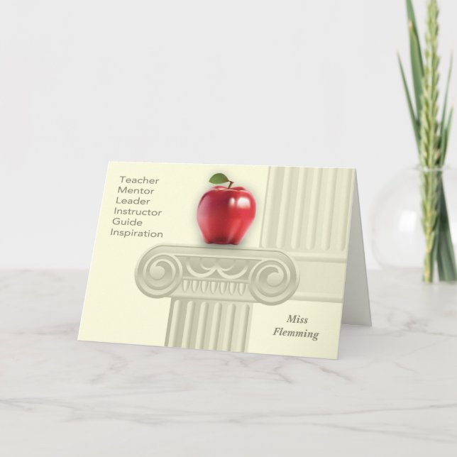 Custom Teacher's Name Teacher Appreciation Cards (Front)