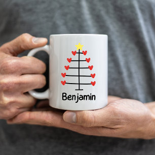 Custom Teacher's Name with a cute Christmas Tree Coffee Mug