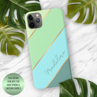 Custom Teal Aqua Blue Turquoise Mint Green Stripe