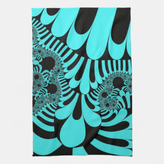 Custom Teal Black Mod Kitchen Towel