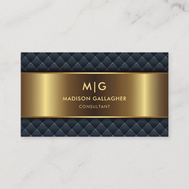 Custom Teal Blue Green And Gold Professional Business Card (Front)