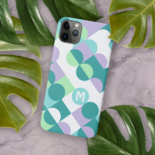Custom Teal Blue Mint Green Retro Art Pattern iPhone 11Pro Max Case