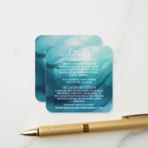 Custom Teal Blue Watercolor Waves Details