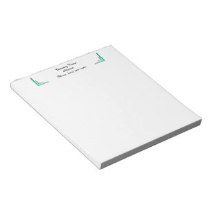 Custom Teal Corner Business Notepad