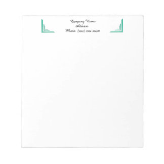 Custom Teal Corner Business Notepad