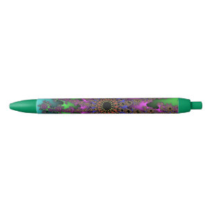 Custom Teal Purple Burst Ink Pen