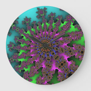 Custom Teal Purple Burst Wall Clock