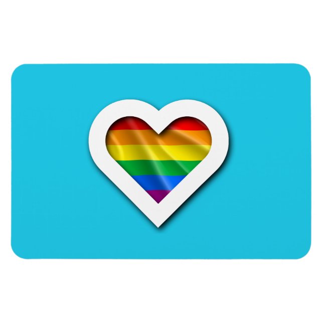 Custom Teal Rectangular Photo Magnet (Horizontal)