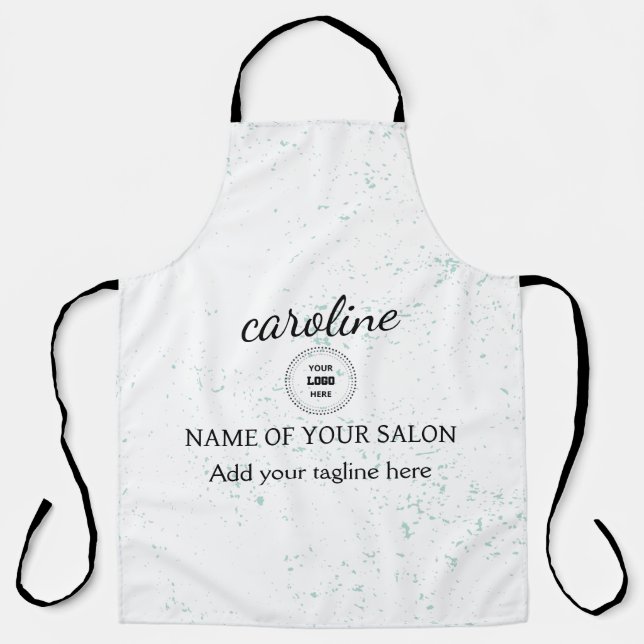 Custom Teal Splatter Apron (Front)