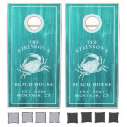 Custom Teal Wood Coastal Crab Beach House
