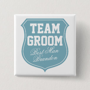 Custom Team Groom buttons for wedding party
