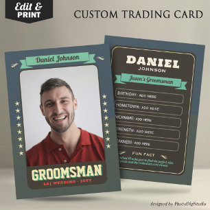 Custom Team Groom Cards Groomsmen Trading Cards