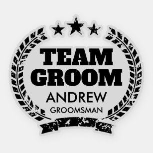 Custom Team Groom vinyl stickers for groomsmen