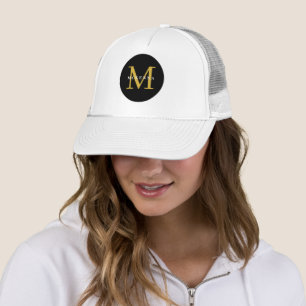 Custom Team Hat Bulk Order Black Gold Monogram