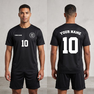 Custom Team Logo Name and Number Black Sports Jers T-Shirt
