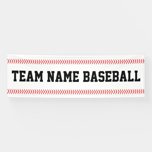 Custom Team Name Baseball Outfield Fence Banner (Horizontal)