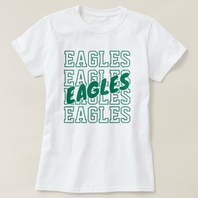 Custom Team Name On Repeat - School Spirit T-Shirt (Design Front)