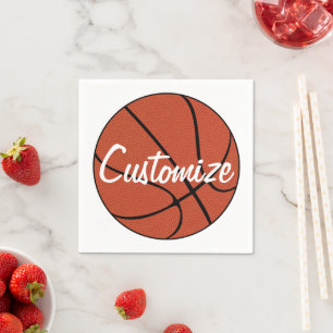 Custom Team Name or Text Basketball Team Party Napkin