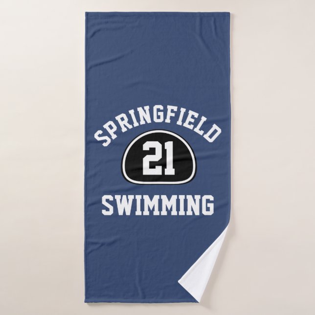 Custom Team Pride Team Name and Number/Class Year Bath Towel (Bath Towel)