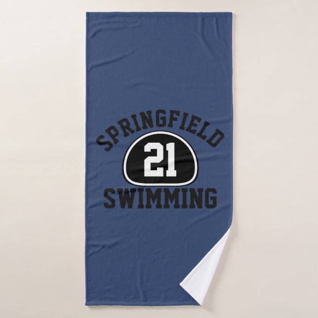 Custom Team Pride Team Name and Number/Class Year Bath Towel (Bath Towel)