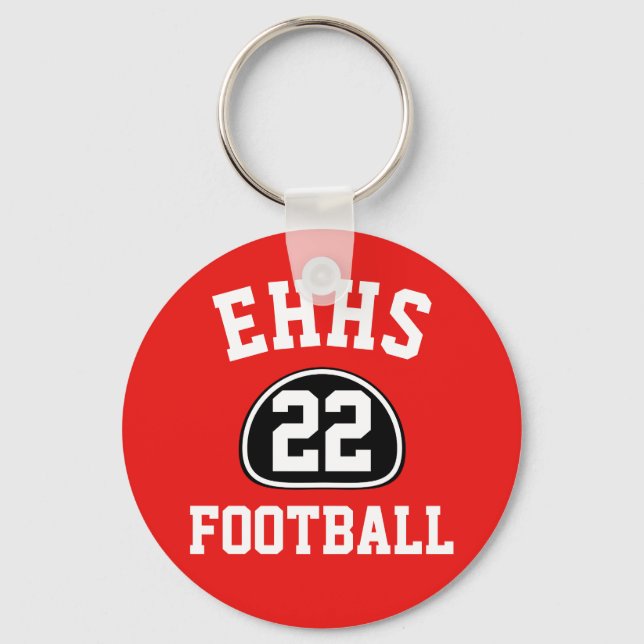 Custom Team Pride Team Name and Number/Class Year Key Ring (Front)