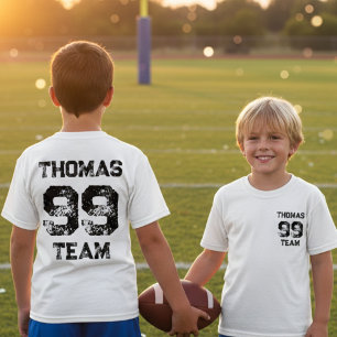 Custom team uniform number name grunge t-shirt
