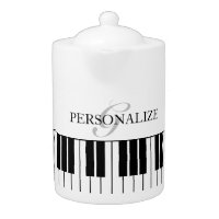 Custom teapot with black & white grand piano keys 