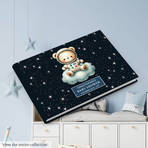Custom Teddy Bear Astronaut Baby Shower Guest Book