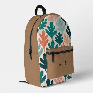 Custom Teen Backpack – Mocha Brown with Initials