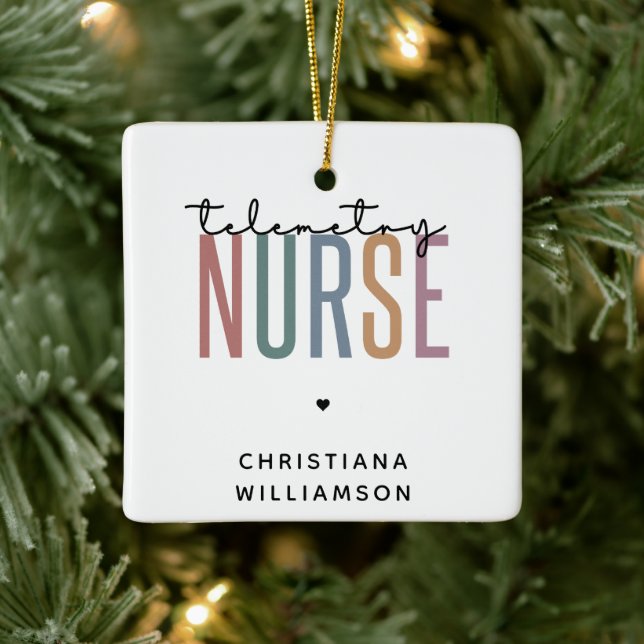 Custom Telemetry nurse Telemetry Nursing Gifts Ceramic Ornament (Tree)