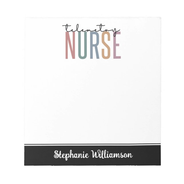 Custom Telemetry nurse Telemetry Nursing Gifts Notepad (Front)