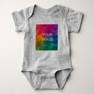 Custom Template Add Text Upload Photo to Toddlers Baby Bodysuit