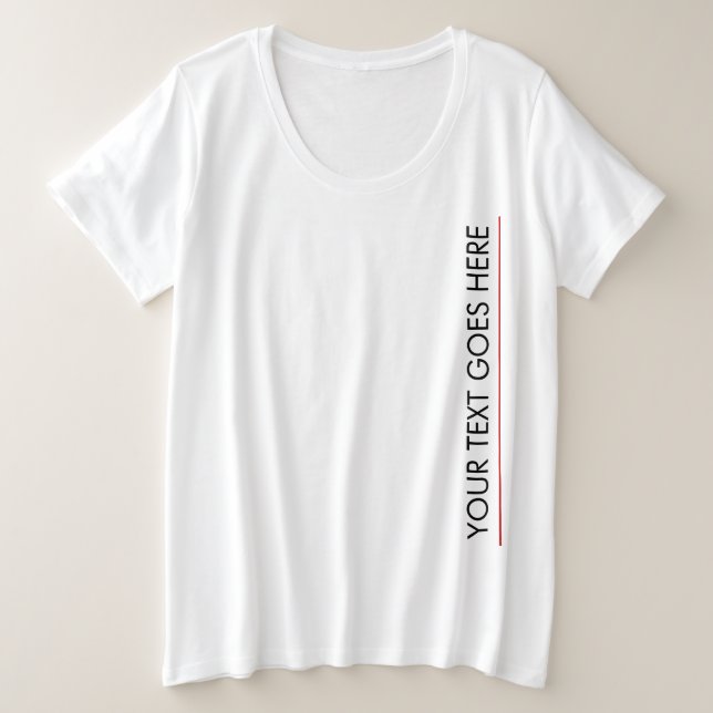 Custom Template Add Your Text Here Womens White Plus Size T-Shirt (Design Front)