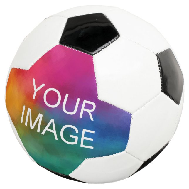 Custom Template Business Company Logo Image Text Soccer Ball (Three Quarter)