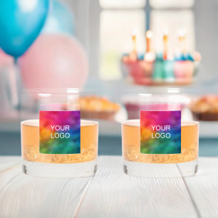 Custom Template Business Company Logo Set Of 2 Whiskey Glass