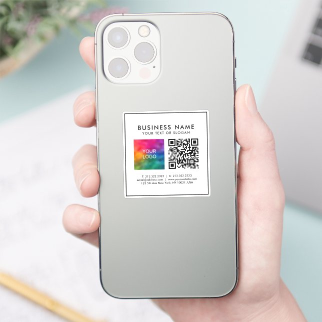 Custom Template Business Logo QR Code Text Tiny (Phone)